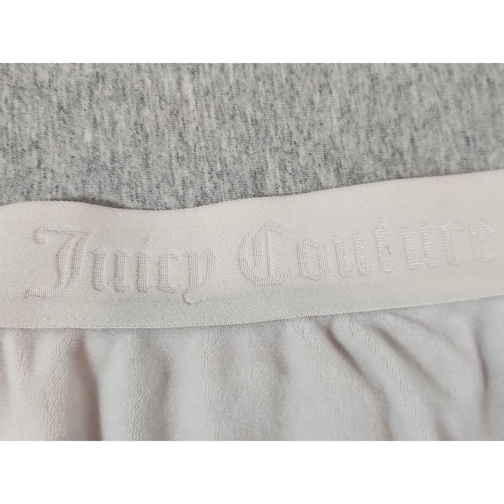Juicy Couture Sleep Shorts Women Large cream Rhinestone Velour Lounge - Picture 4 of 10